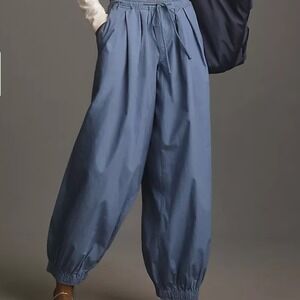 Anthropologie Blue The Mossa Parachute Pants Drawstring Waist XS-S (up to M)